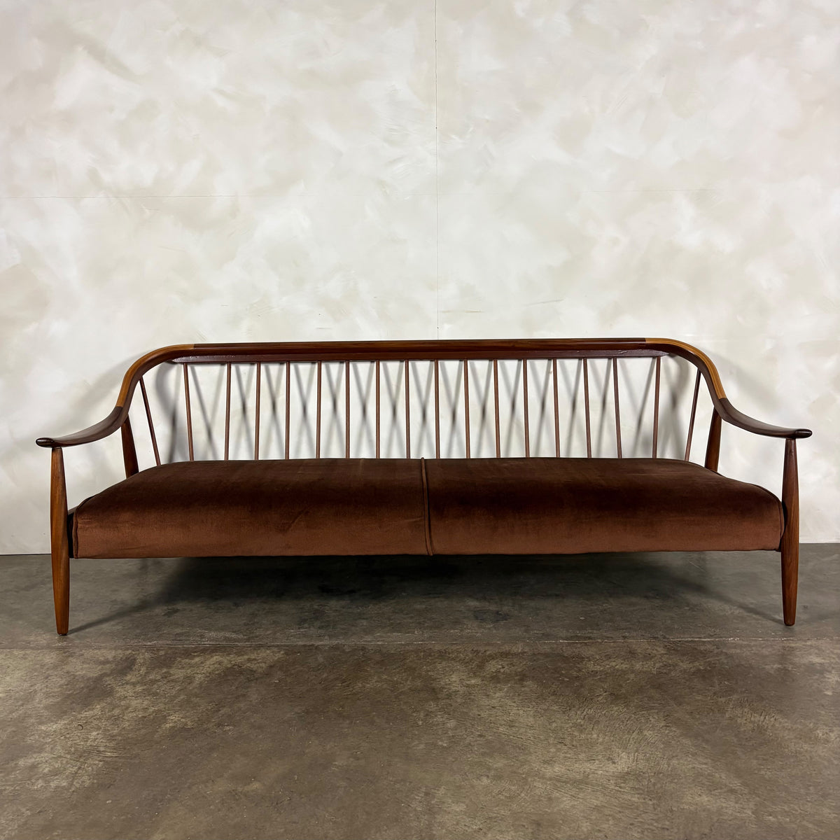 Greaves & Thomas Brown Three Seater Sofa Mid Century Vintage Retro MCM