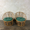 Mid Century Pair Of Bamboo Lounge Chairs Vintage Retro MCM