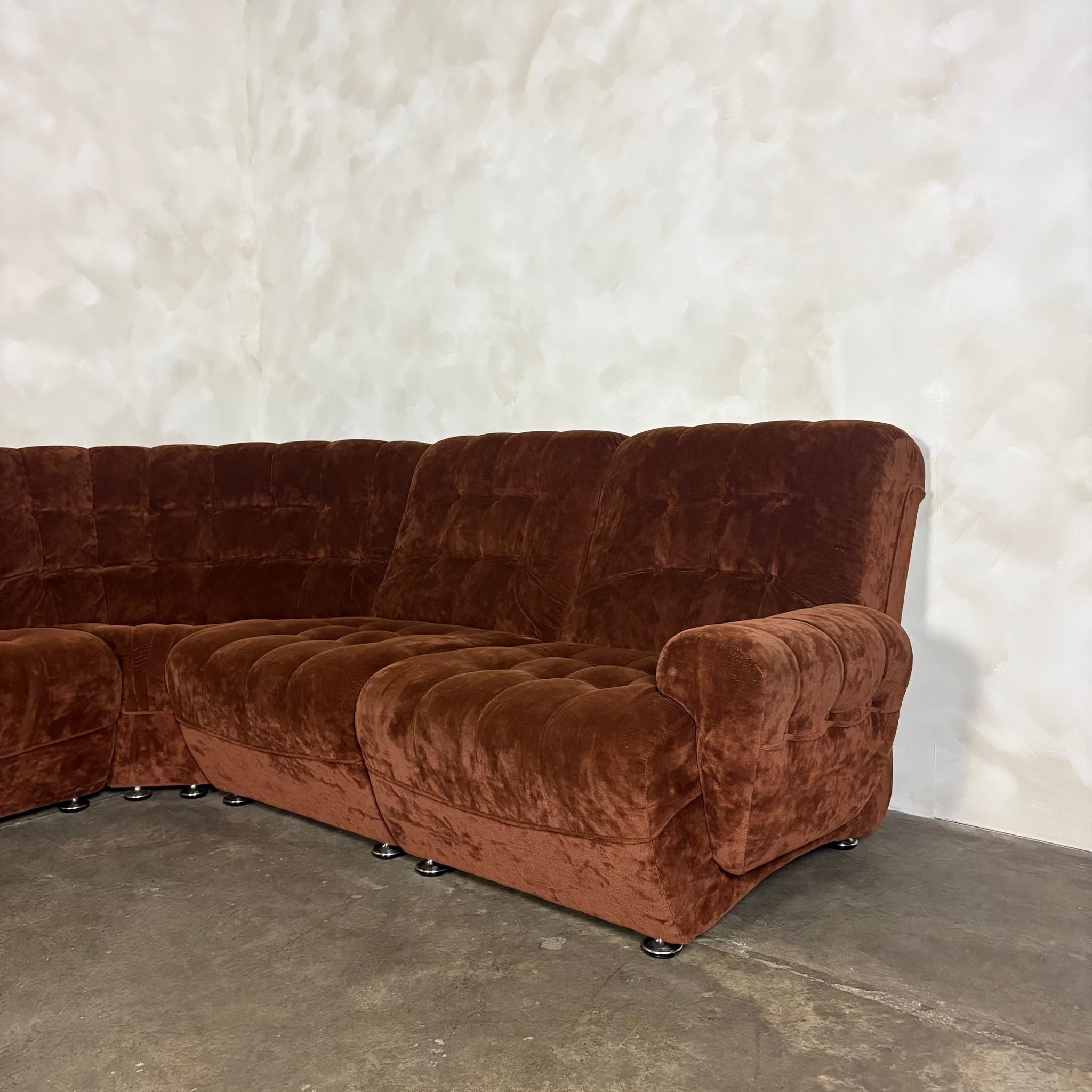 Brown Modular Frayling Sofa/Chairs Lounge Suite Mid Century Vintage Retro MCM