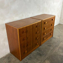 Pair Of Herbert E Gibbs Tall Boy/Chest Of Drawers Mid Century Vintage Retro MCM