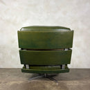 Howard Keith Green Leather Kohinoor Swivel Lounge Chair HK London Mid Century Vintage Retro MCM
