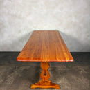 Pine Brutalist Dining Table Confectionery Kitchen Trestle Mid Century Vintage Retro MCM