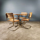 SOLD Dining Table & Chairs Cesca B32 Marcel Breuer Style Gold Brass Mid Century Vintage Retro MCM