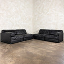 Four De Sede DS-76 Black Leather 1972 Sofa/Chairs Sofa Beds Mid Century Vintage Retro MCM