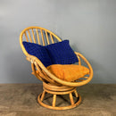Swivel Lounge Chair Angraves Of Leicester Bamboo Cane Rattan Mid Century Vintage Retro MCM