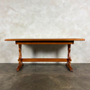 Pine Brutalist Dining Table Confectionery Kitchen Trestle Mid Century Vintage Retro MCM