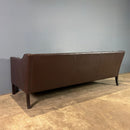 SOLD Three Seater Børge Mogensen Frederica Style Brown Leather Sofa By Mogens Hansen Model 2213 Mid Century Vintage Retro MCM