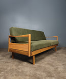 SOLD Mid Century Green Sofa Bed By Willhelm Knoll & Walter Knoll For Knoll International Vintage Retro MCM