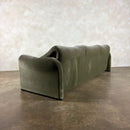 Maralunga Green Sage Three Seater Sofa By Vico Magistretti For Cassina Mid Century Vintage Retro MCM