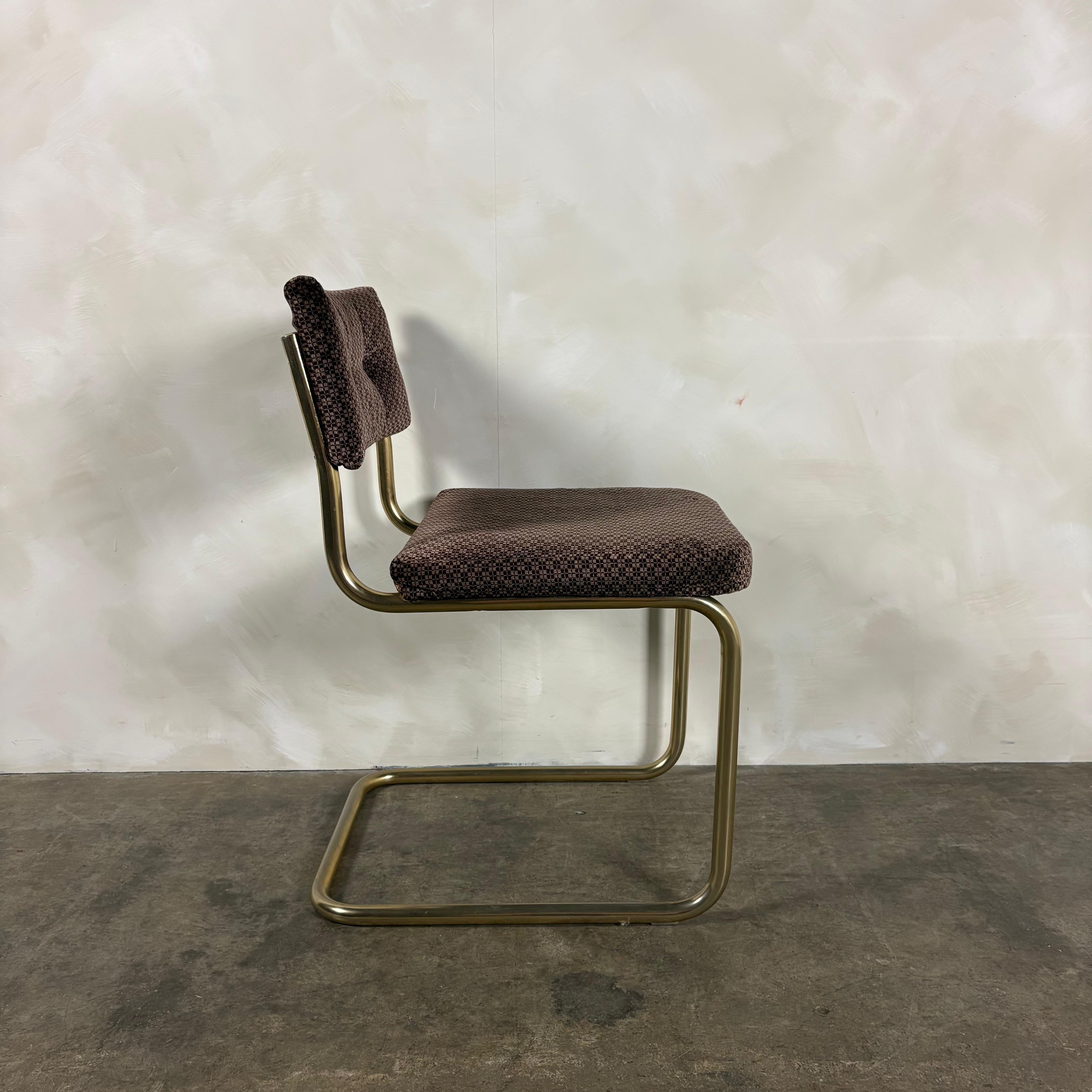 Six Marcel Breuer Cesca Brass Dining Chairs Mid Century Vintage Retro MCM