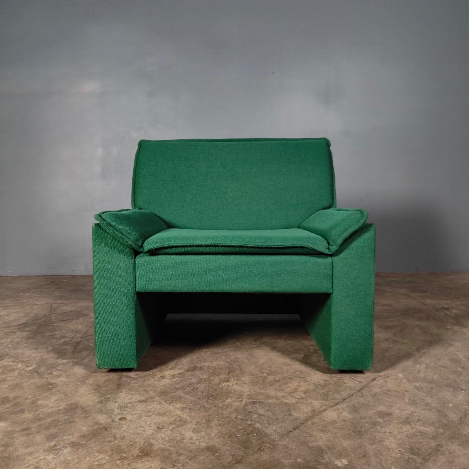 Green Wool Lounge Chair Mid Century Vintage Retro MCM