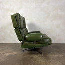 Howard Keith Green Leather Kohinoor Swivel Lounge Chair HK London Mid Century Vintage Retro MCM