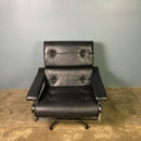 SOLD Mid Century Pieff Alpha Black Leather Swivel Lounge Chair Vintage Retro MCM