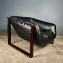 SOLD Vintage Percival Lafer MP-127 Brazilian Rosewood Lounge Chair Black Leather Mid Century Retro MCM