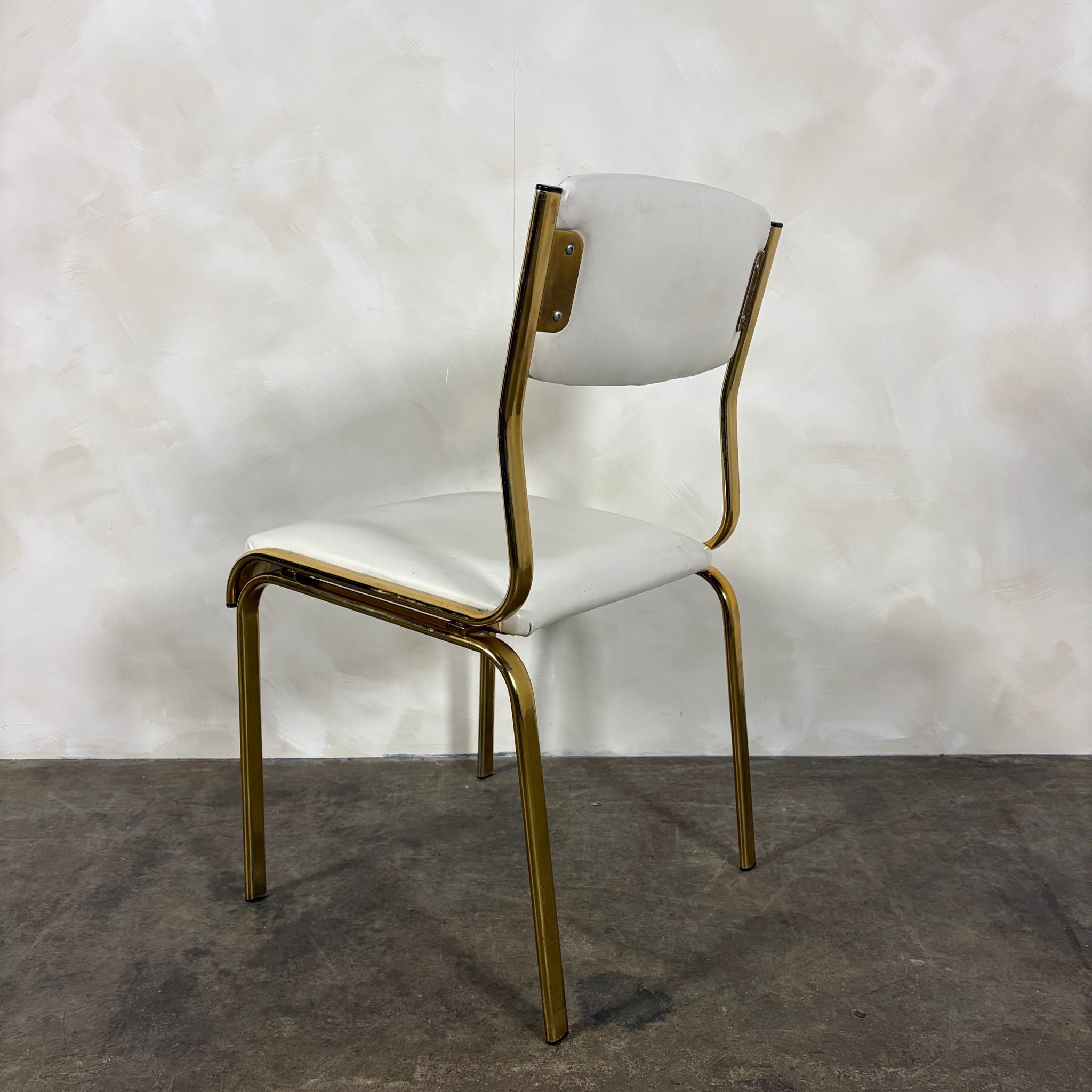 SOLD Brass & Glass Dining Table With Four Matching Brass Dining Chairs Mid Century Vintage Retro MCM
