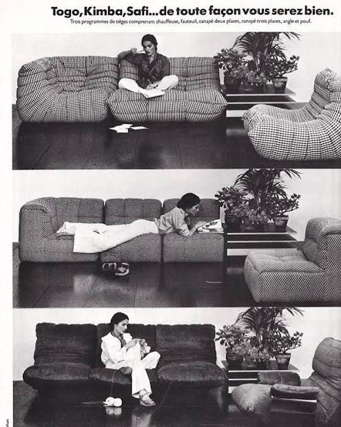 Togo Sofa Set Michel Ducaroy Ligne Roset Grey Leather Mid Century Vintage Retro MCM