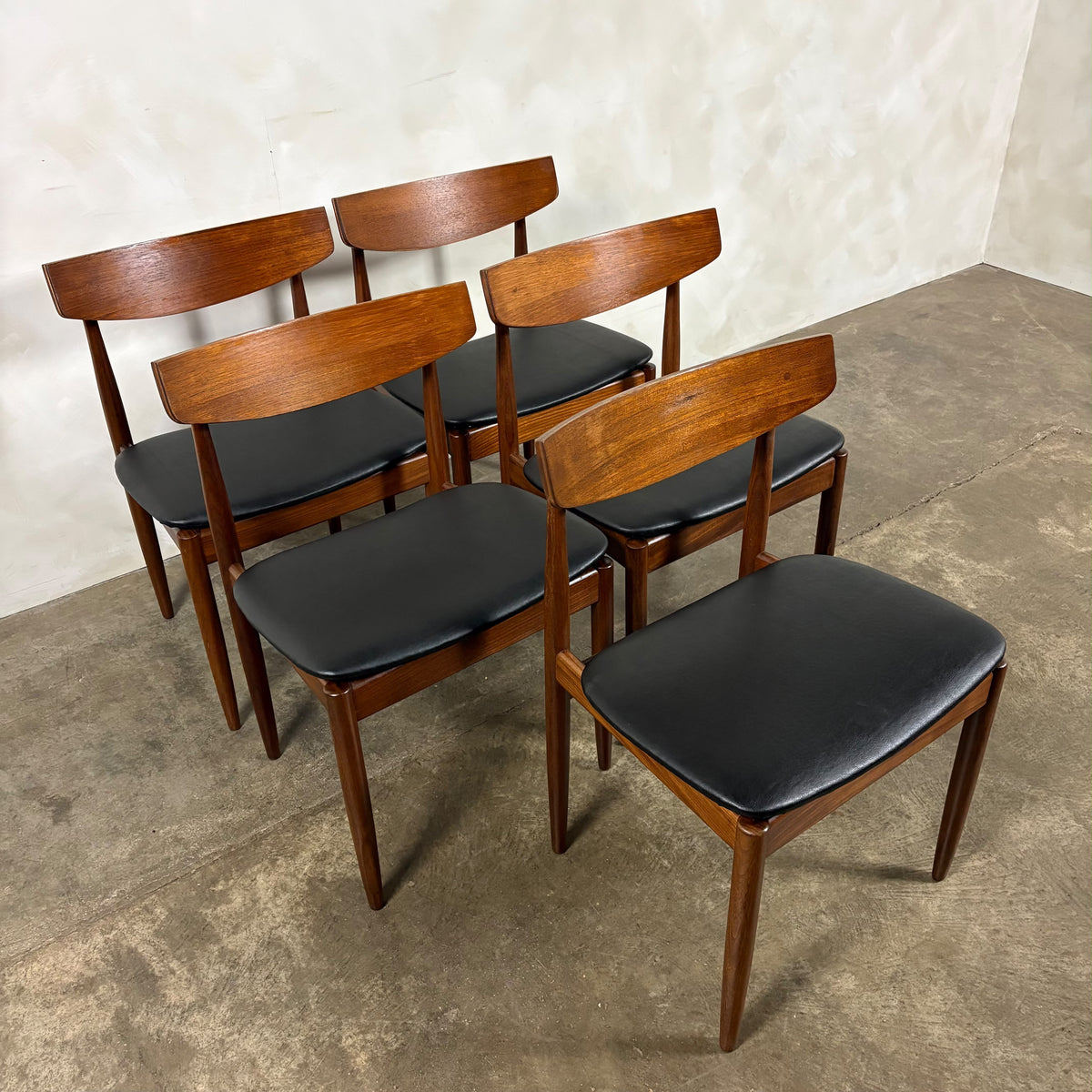 1960s G Plan Danish Range Extending Teak Dining Table & Five Dining Chairs By Ib Kofod-Larsen Mid Century Vintage Retro MCM