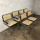 Six Black Marcel Breuer Cesca Bauhaus Dining Chairs With Matching Extending Dining Table Mid Century Vintage Retro MCM