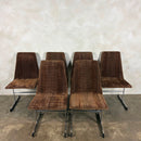 Six Mid Century Pieff Lisse Chrome Geometric Dining Chairs Vintage Retro MCM