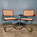 SOLD Six Red Marcel Breuer Cesca Dining Chairs & Matching Table Mid Century Vintage Retro MCM