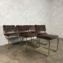 Six Marcel Breuer Cesca Brass Dining Chairs Mid Century Vintage Retro MCM