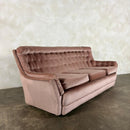 Mid Century Three Seater Sofa Blush Pink Vintage Retro MCM