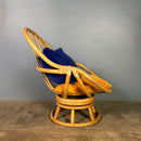Swivel Lounge Chair Angraves Of Leicester Bamboo Cane Rattan Mid Century Vintage Retro MCM