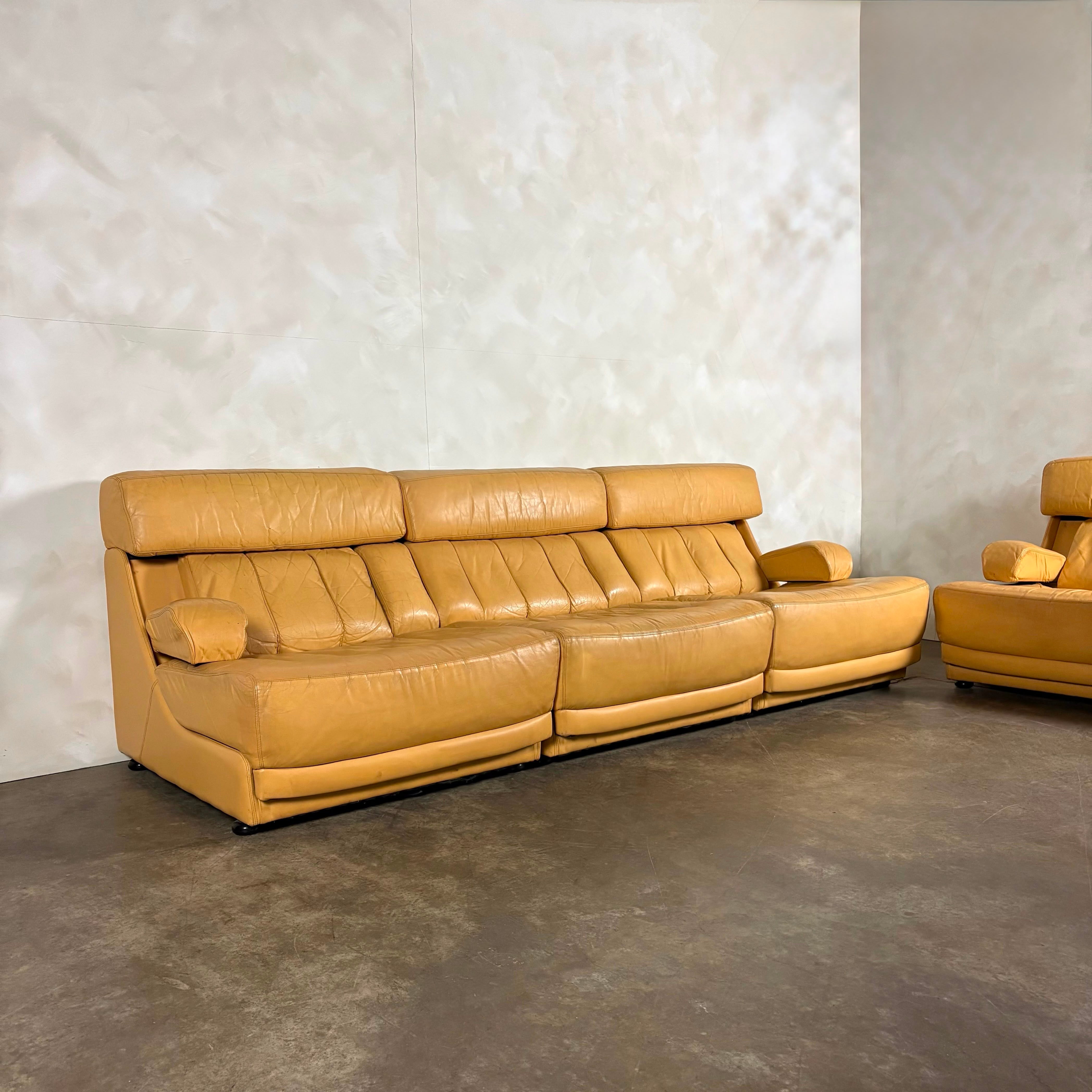 Tetrad Nucleus Leather Armchairs/Sofa Lounge Suite Mid Century Vintage Retro MCM