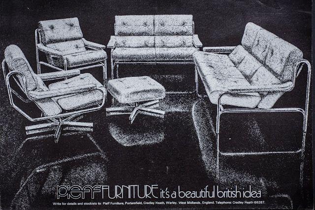 Mid Century Pieff Alpha Tan Brown Leather Two Swivel Lounge Chairs With Footstool Vintage Retro MCM