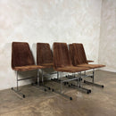 Six Mid Century Pieff Lisse Chrome Geometric Dining Chairs Vintage Retro MCM