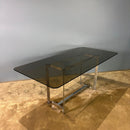 Merrow Associates Chrome & Glass Dining Table 'The Blumiein’ 167g By Richard Young Mid Century Vintage Retro MCM