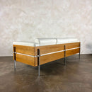 Mid Century White Leather Robin Day For Habitat Forum II Three Seater Sofa Vintage Retro MCM
