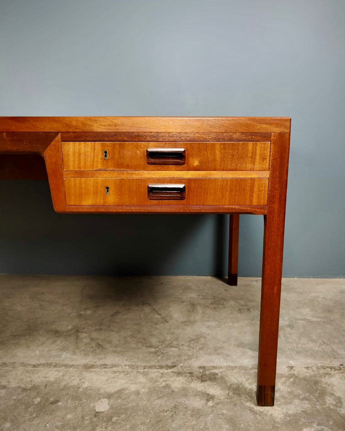 SOLD Danish Mahogany Executive Desk Ejner Larsen & Aksel Bender Madsen Willy Beck Mid Century Vintage Retro MCM