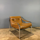 Mid Century Pieff Beta Tan Brown Leather Lounge Chair Vintage Retro MCM