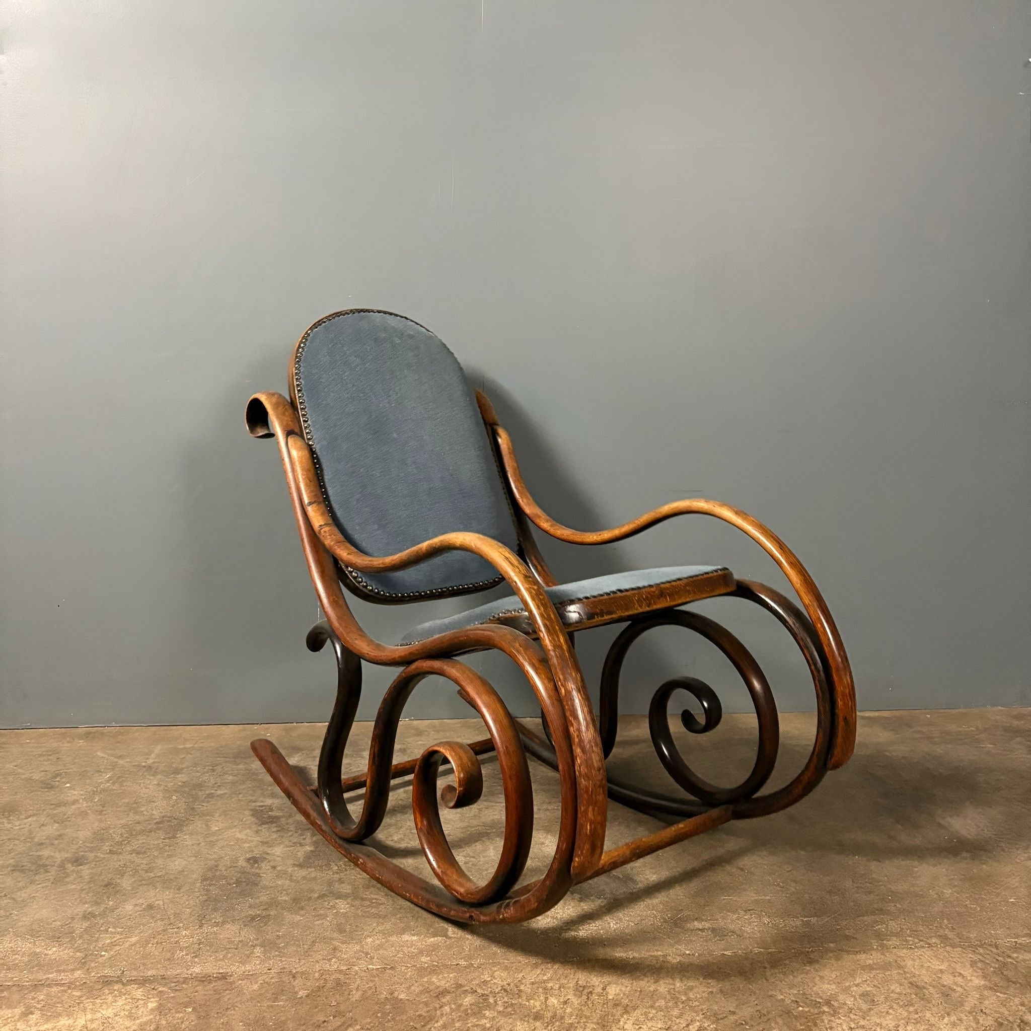 Early Victorian Beech Thonet Bentwood Rocking Chair Antique
