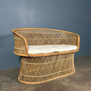 SOLD Mid Century Rattan Bamboo Two Seater Sofa, Pair Of Armchairs & Table Vintage Retro MCM