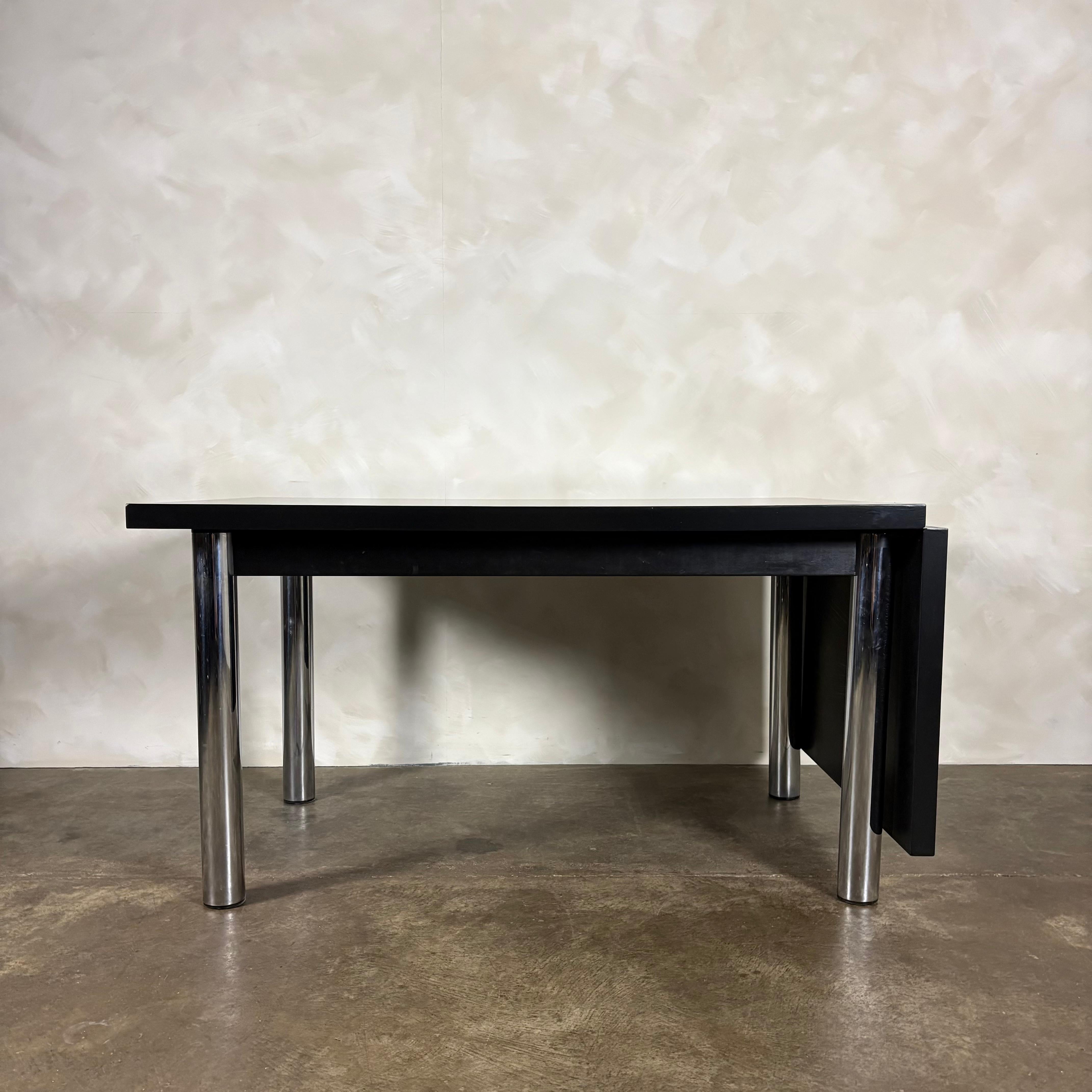 Six Black Marcel Breuer Cesca Bauhaus Dining Chairs With Matching Extending Dining Table Mid Century Vintage Retro MCM