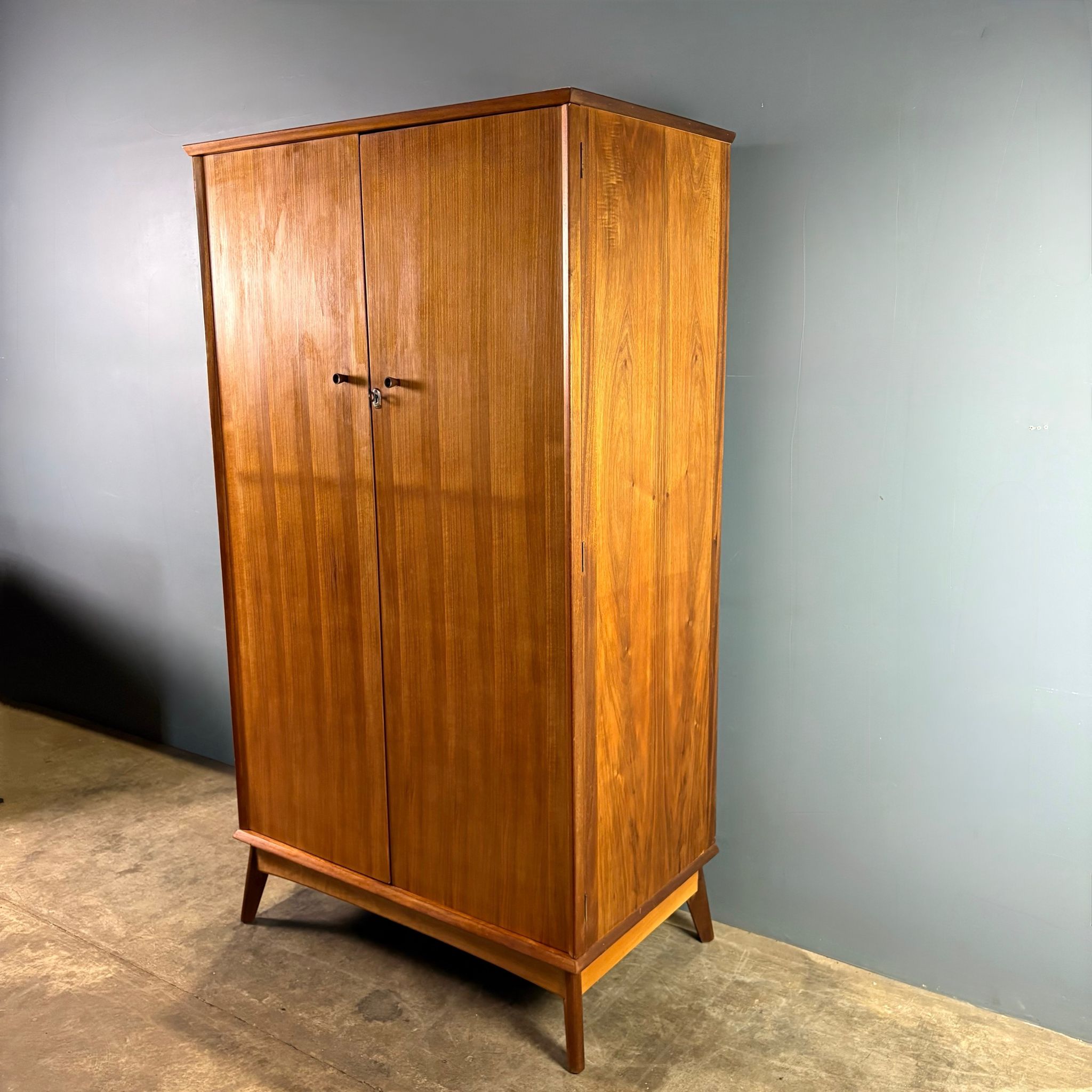 SOLD Alfred Cox Walnut Wardrobe Mid Century Vintage Retro MCM