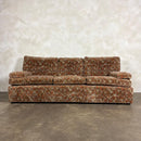 1980s Three Seater Geometric Patterned Sofa & Footstool Post Modern Mid Century Vintage Retro MCM