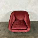 Greaves & Thomas Pink Swivel Teak Lounge Chair Mid Century Vintage Retro MCM