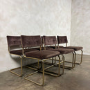 Six Marcel Breuer Cesca Brass Dining Chairs Mid Century Vintage Retro MCM