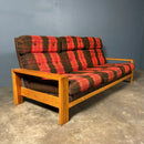SOLD Three Seater Sofa Pine Mid Century Vintage Retro MCM