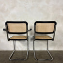 Four Black Cane Rattan Marcel Breuer Cesca Dining Chairs Mid Century Vintage Retro MCM