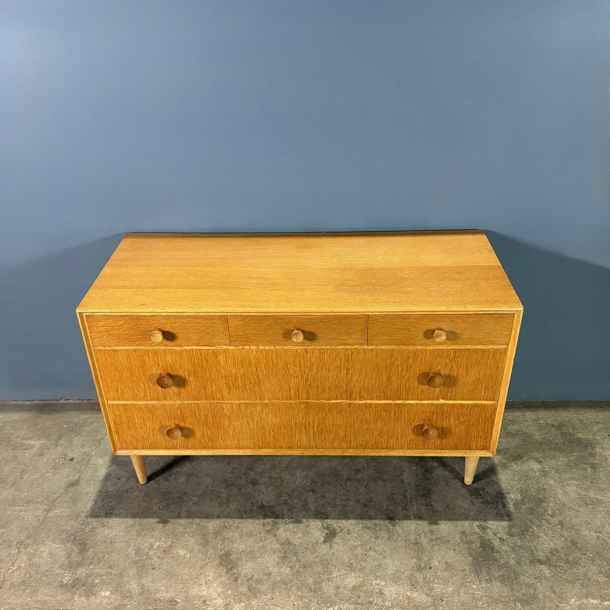 Meredew Oak Sideboard/Chest Of Drawers Mid Century Vintage Retro MCM Set 2