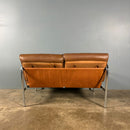 Mid Century Pieff Beta Two Seater Sofa Tan Brown Leather Vintage Retro MCM