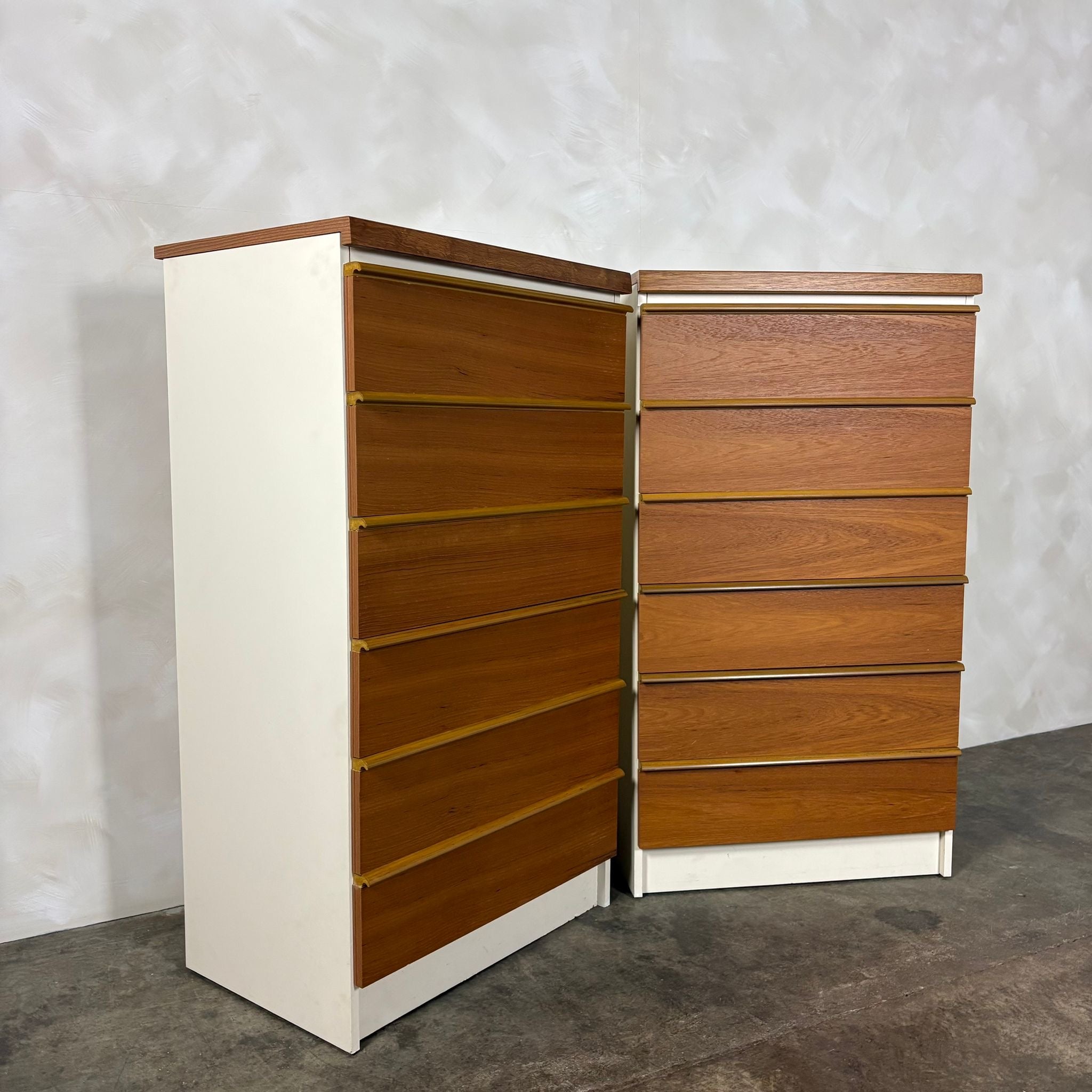 Pair Of Chest Of Drawers/Tall Boys Bath Cabinet Makers BCM Mid Century Vintage Retro MCM
