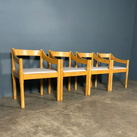 SOLD Four Carimate Carver Dining Chairs By Vico Magistretti - Main Image