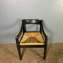 Carimate Black Carver Rush Papercord Dining Chair By Vico Magistretti For Cassina Mid Century Vintage Retro MCM