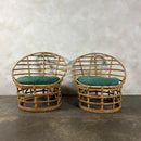 Mid Century Pair Of Bamboo Lounge Chairs Vintage Retro MCM