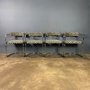 SOLD Four Zougoise Victoria Cantilever Dining Chairs Chrome Tubular Frames Mid Century Vintage Retro MCM